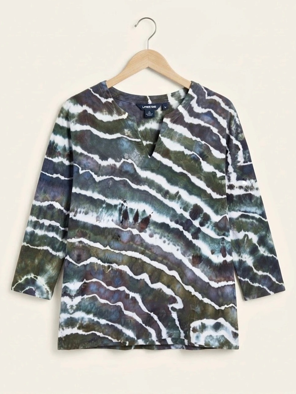 Ice Dyed Lands End V-Neck Top